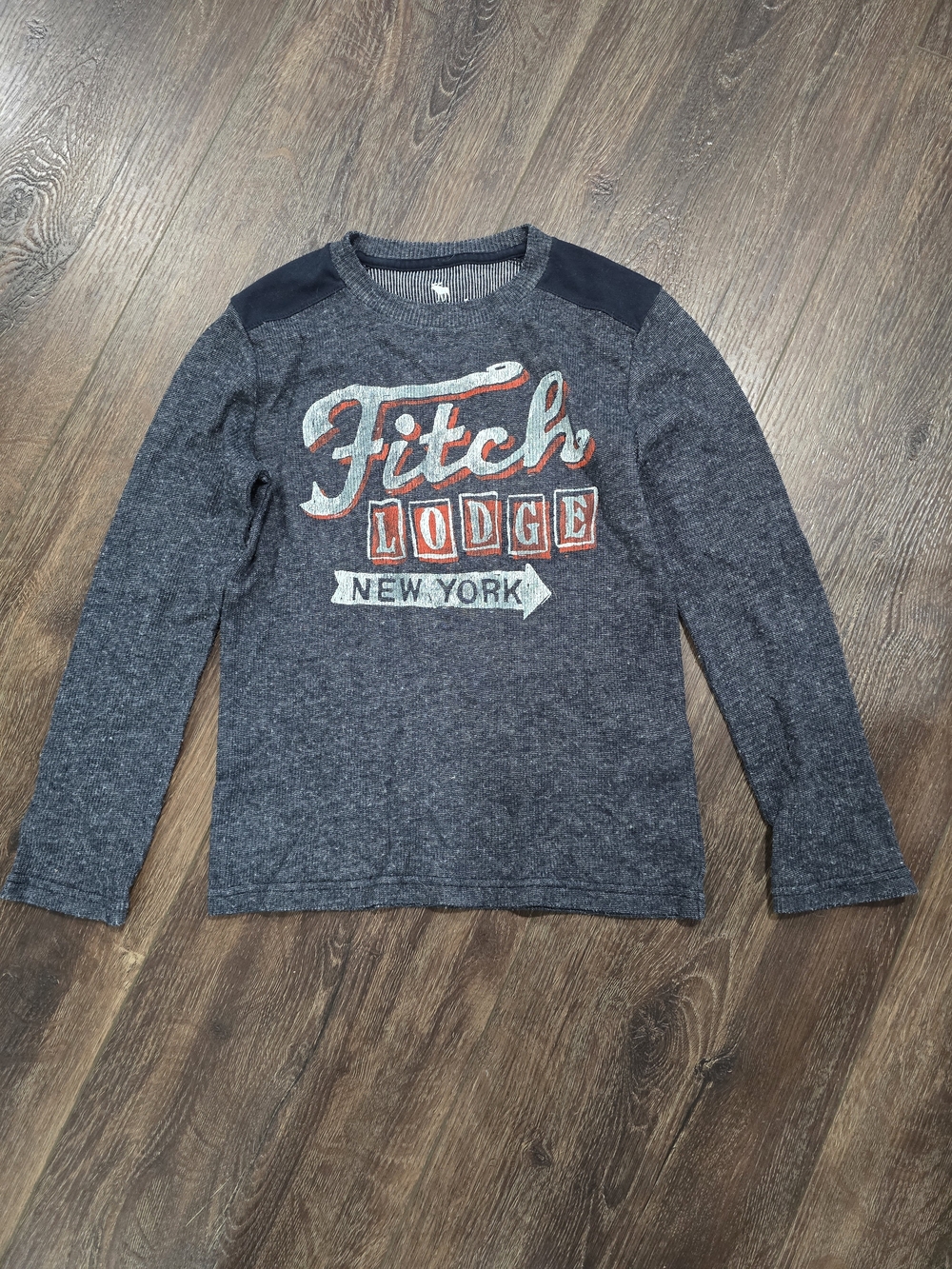 abercrombie kids Heather Navy Long Sleeve Graphic Tee